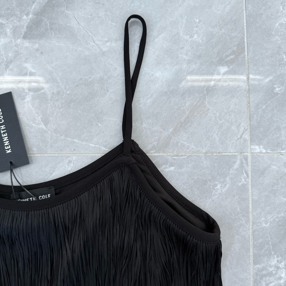 Women’s Kenneth Cole Fringe Tassel Cropped Tank Top Festival Party Size Large - Picture 4 of 14